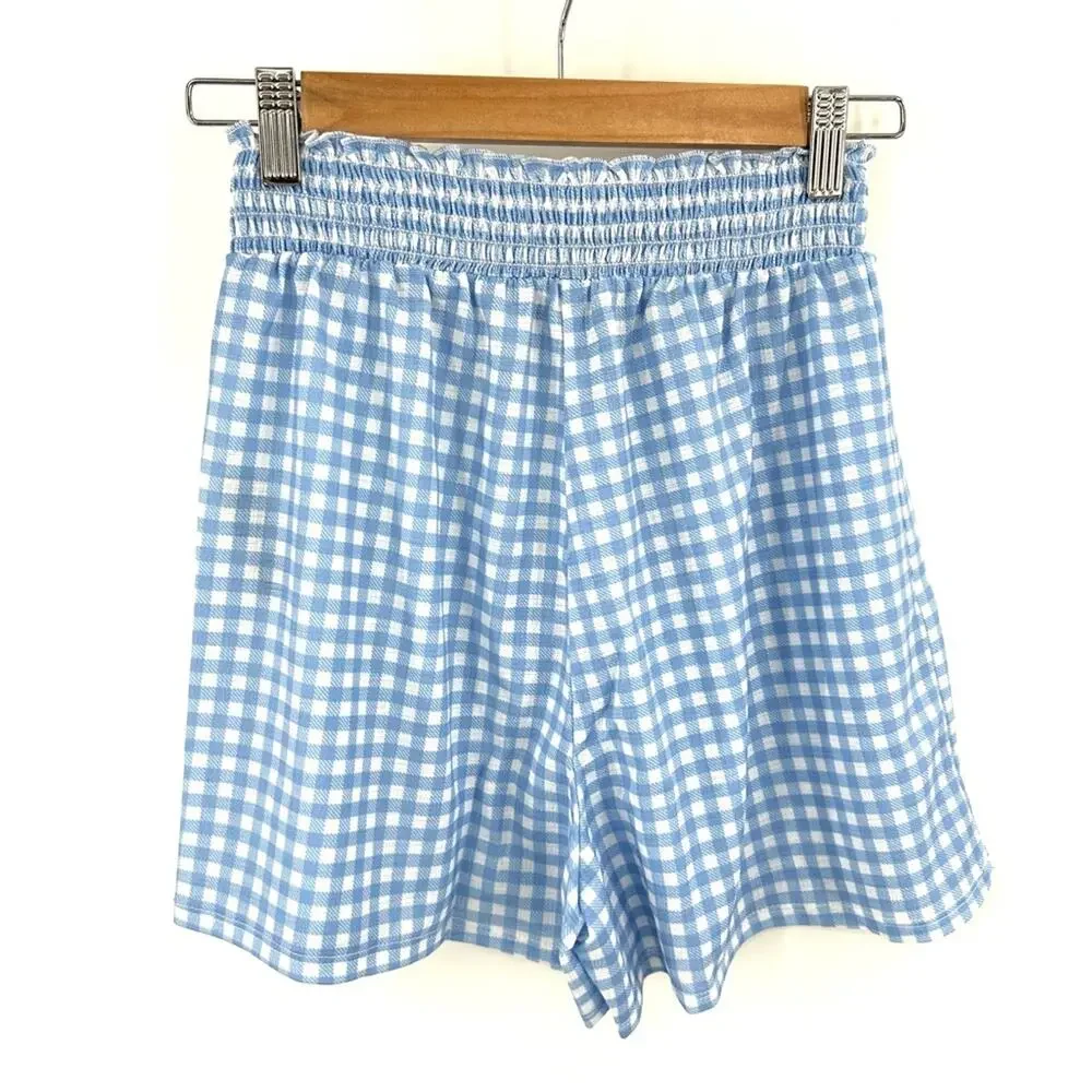 ASOS gingham flippy shorts in blue white Size US 2